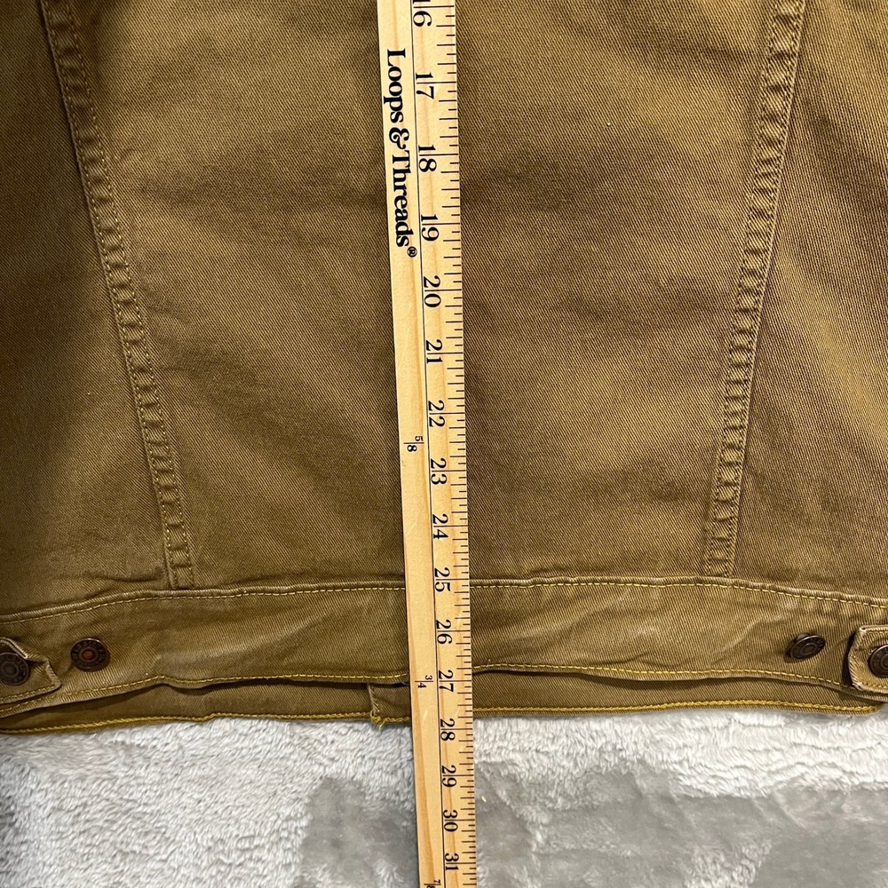 Signature by Levi Strauss Denim Jacket Men XXL Tan Brown Trucker Stretch - Picture 6 of 7